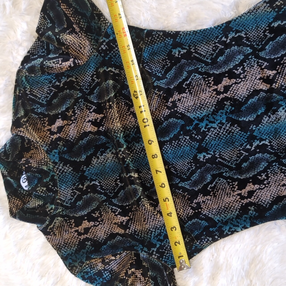 🔴LOWEST! I.AM.GIA Teal Velvet Snakeskin Bodysuit with Thumbholes - Picture 14 of 17